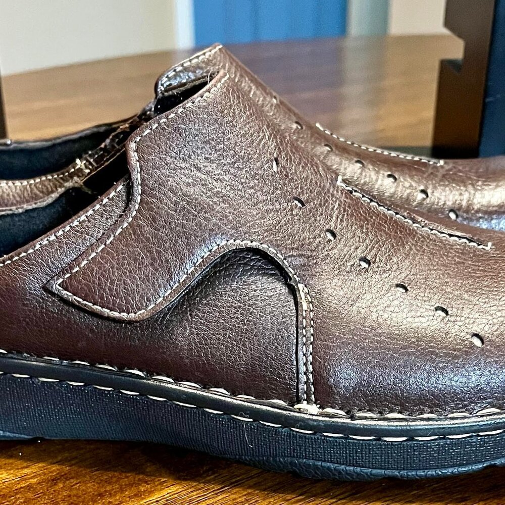 Women's Drew Brown Leather Slip-On Orthopedic Diabetic Shoes Size 9.5